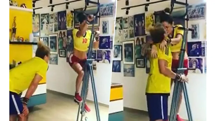 La rutina del 'Pibe' y su esposa hoy fue en honor a la Selección Femenina