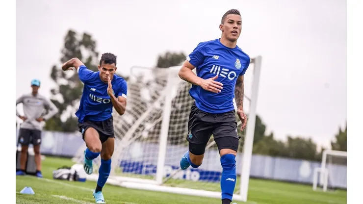 Mateus Uribe y Luis Díaz en el último entrenamiento