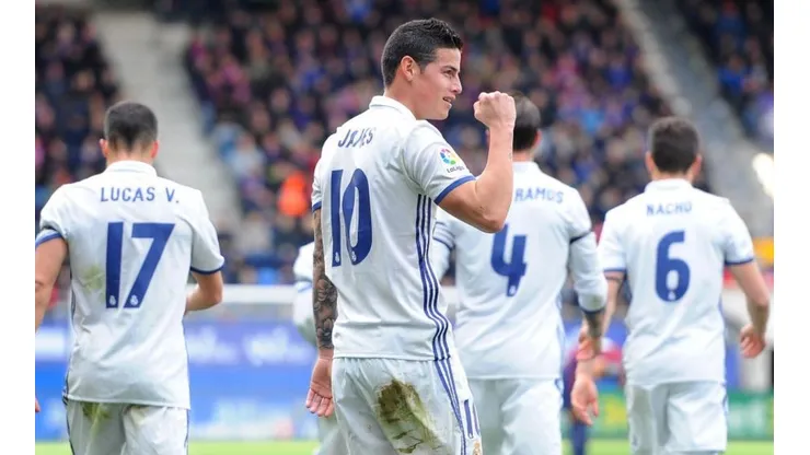 James Rodríguez, jugador del Real Madrid de España.
