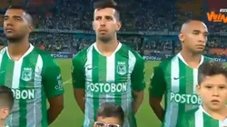 Pablo Cepellini en los actos protocolarios del juego entre Nacional y Huila.