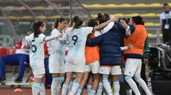 El festejo de las jugadoras argentinas.