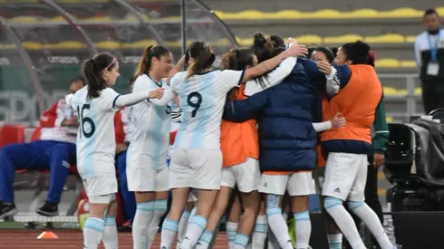 El festejo de las jugadoras argentinas.