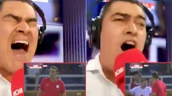 Eduardo Luis López narrando el gol de la victoria de América contra Junior en la Liga.