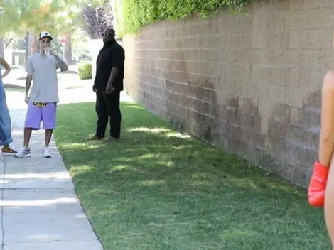 Justin Bieber caminaba con Hailey Baldwin hasta que una mujer en traje de baño lo invitó a boxear