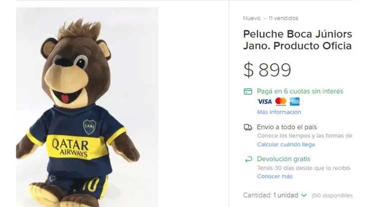 Foto del oso de Boca.