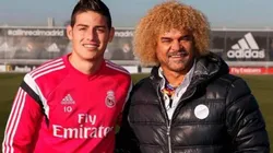 James Rodríguez junto al 'Pibe' Valderrama.