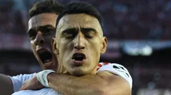 El festejo de Matías Suárez y Rafael Borré.