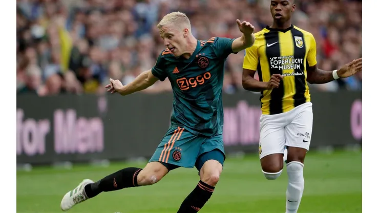 Van de Beek durante el partido de este sábado.