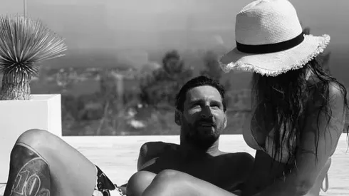 Foto de Antonela y Messi.