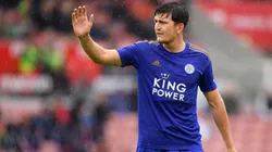 Harry Maguire con la camiseta de Leicester.
