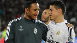 Foto de Keylor Navas con James Rodríguez.