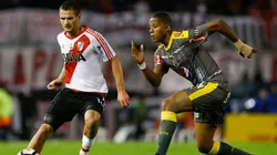 Joaquín Arzura con la camiseta de River.