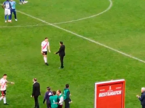 Borré vio a Gallardo caminando hacia él y le dio el abrazo más tierno de todo River