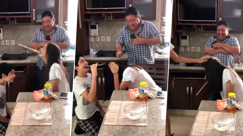 Foto del momento donde el padre se tienta.