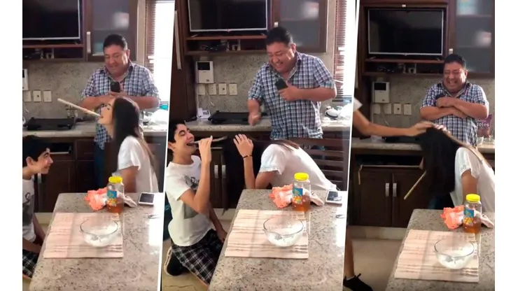 Foto del momento donde el padre se tienta.