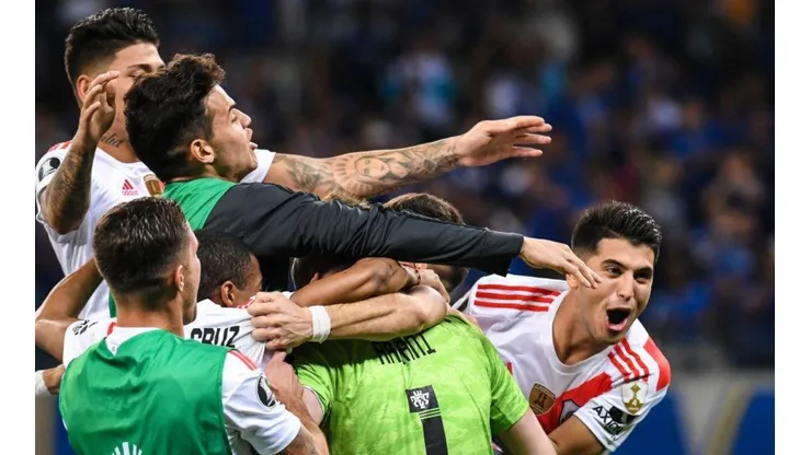 El festejo de los jugadores de River.