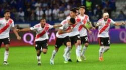 Foto de los jugadores de River festejando.