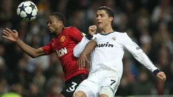 Patrice Evra y Cristiano Ronaldo, ya como rivales.