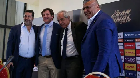 Angelici en la presentación de la última final de Copa Libertadores.