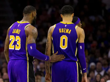 Kyle Kuzma defendió a LeBron de quienes lo criticaron por su actitud en el partido de su hijo