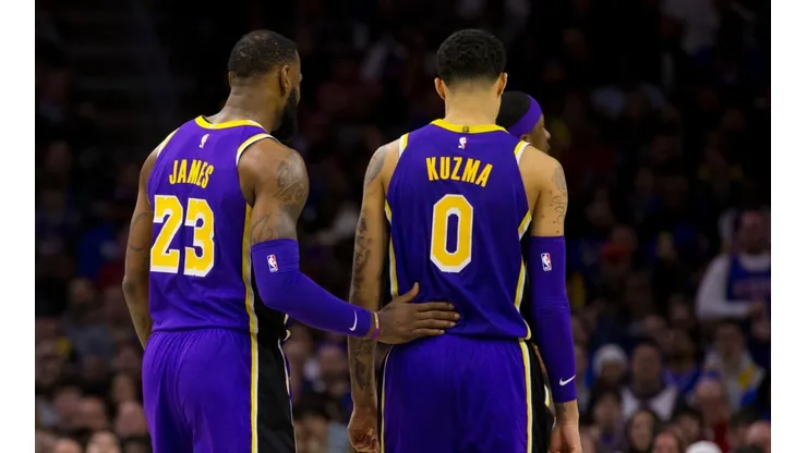 Kyle Kuzma defendió a LeBron de quienes lo criticaron por su actitud en el partido de su hijo