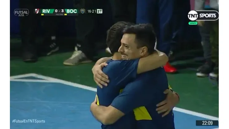 El festejo de los jugadores de Boca.