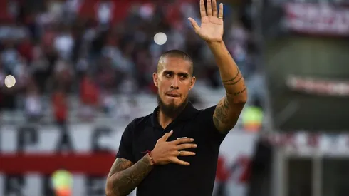 Maidana, el día que se despidió de la gente de River. (Getty)