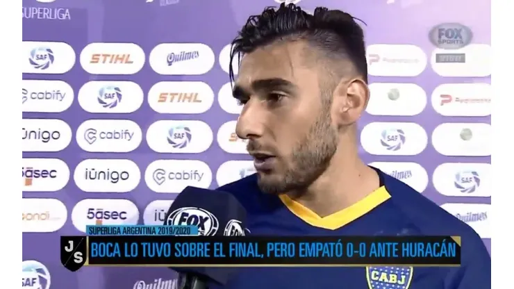 Eduardo Salvio luego del empate de Boca.
