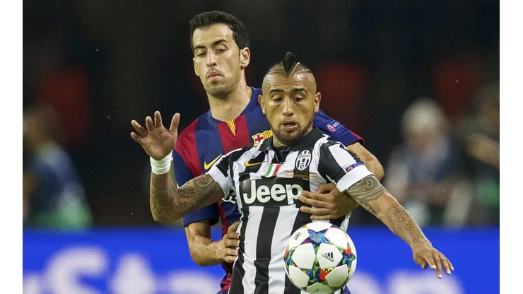 Arturo Vidal en un partido contra Barcelona.