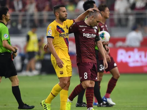 Lloró el balón: Barcelona le ganó al equipo de Iniesta