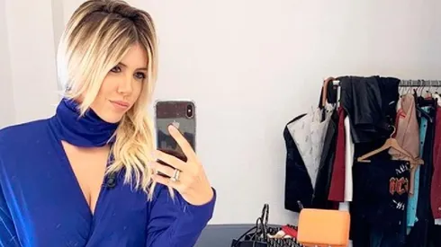Wanda Nara posó con un enterito negro y azul ¿y le dejó un mensaje al Inter?