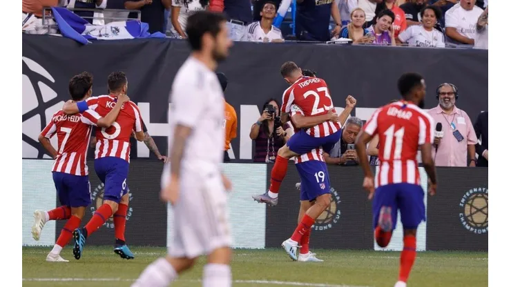 El festejo de los jugadores de Atlético Madrid.