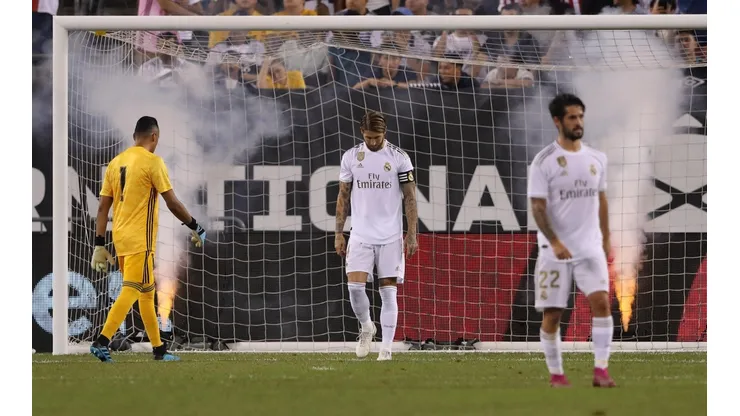 Foto de Sergio Ramos sufriendo la derrota de Real Madrid.