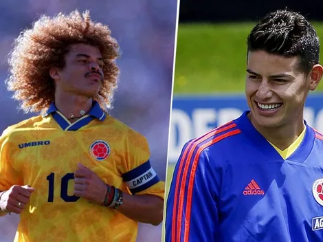 De crack a crack: Valderrama subió una foto "con la amarilla puesta" y James Rodríguez se la comentó