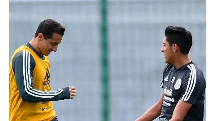 Andrés Guardado y Edson Álvarez, en un entrenamiento del seleccionado de México. (Foto: Getty)