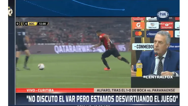 Alfaro interrumpió cuando preguntaron por el penal: "No fue bajo ningún punto de vista"