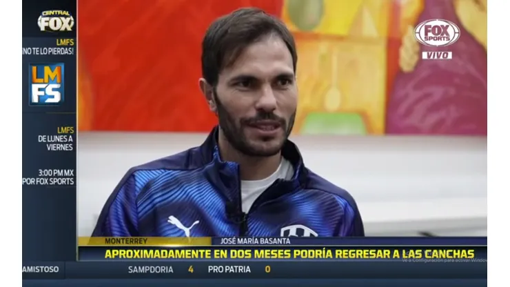 Basanta confirmó cuánto le falta para volver a jugar en Monterrey