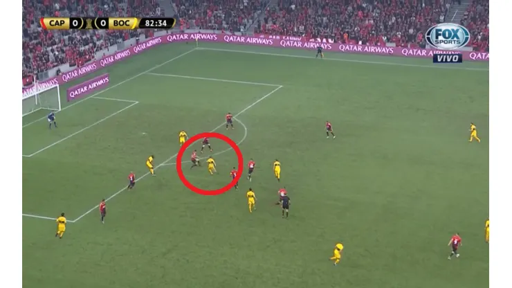 Foto del gol del joven de Boca.