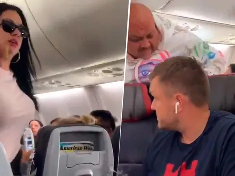 Video viral: su marido miró a otra en pleno vuelo y se puso diabólica
