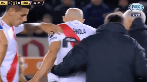 Malas noticias en River: Pinola se lesionó y pidió el cambio