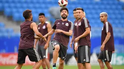 Oribe Peralta y Héctor Herrera, durante el Mundial de Rusia 2018 con el Tri. (Foto: Getty)