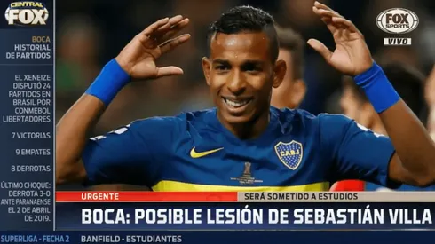 Otra baja más: Sebastián Villa estaría casi descartado para el partido con Paranaense