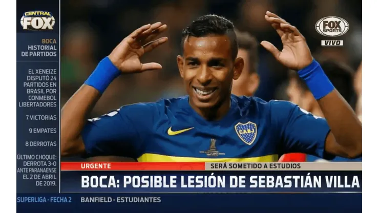 Otra baja más: Sebastián Villa estaría casi descartado para el partido con Paranaense