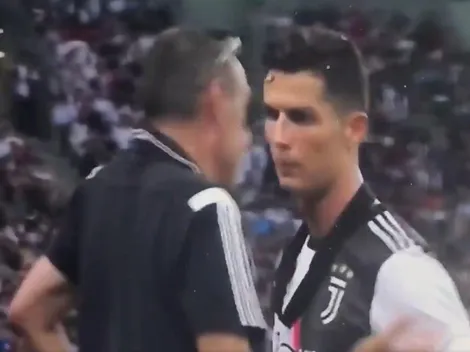 ¿Enojado? La reacción de Cristiano Ronaldo cuando Sarri lo reemplazó en un amistoso