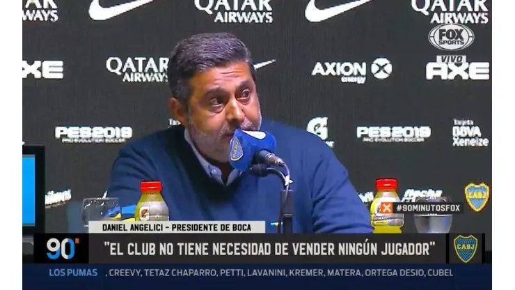 Angelici: "En un 99 por ciento De Rossi será jugador de Boca"
