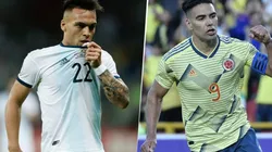 Lautaro y 'su espejo' Radamel Falcao.
