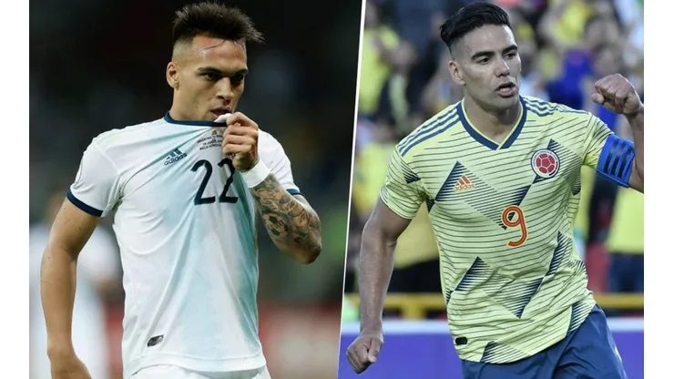 Lautaro y 'su espejo' Radamel Falcao.