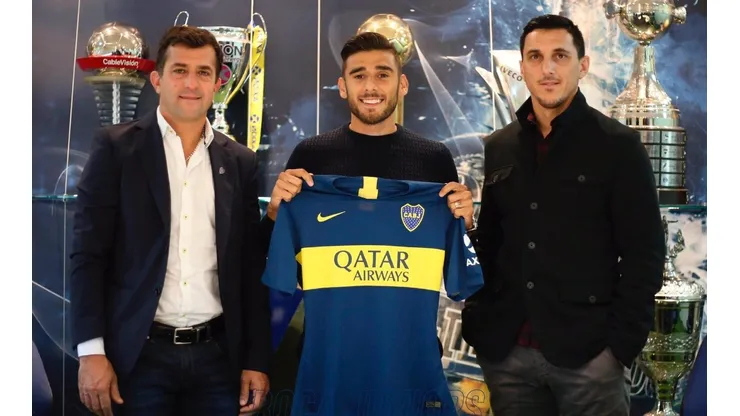 Feliz con la Azul y Oro: la foto oficial de Eduardo Salvio como nuevo jugador de Boca