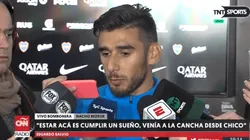 Salvio en diálogo con la prensa. (TNT Sports)