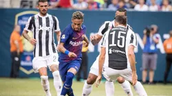 Neymar, aún en Barcelona, jugando contra Juventus.